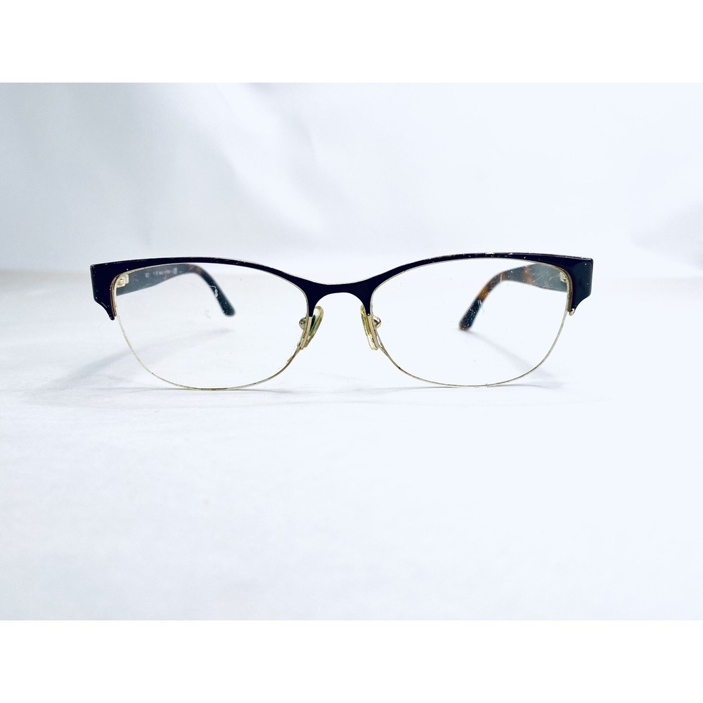 Versace Black Gold Metal Wayfarer Glasses Tortoise Temple MOD 1222 53 17 140